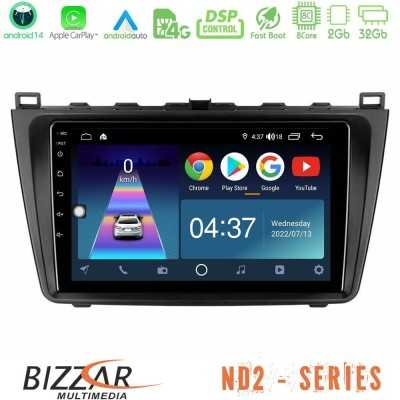 Bizzar ND2 Series 8Core Android14 2+32GB Mazda 6 2008-2012 Navigation Multimedia Tablet 9" Με Carplay & Android Auto