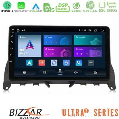 Bizzar Ultra Series Mercedes C Class W204 8core Android13 8+128GB Navigation Multimedia 9"