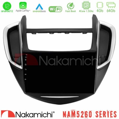 Nakamichi NAM5260 Series 4Core Android12 4+64GB Chevrolet Trax 2013-2020 Navigation Multimedia Tablet 9" Με Carplay & Android Au