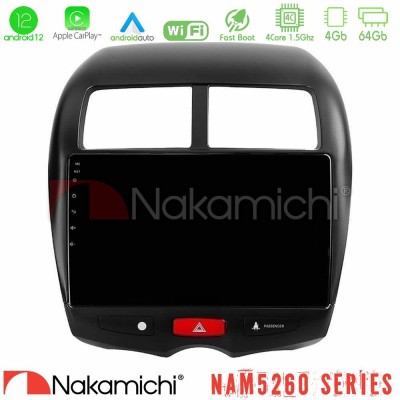Nakamichi NAM5260 Series 4Core Android13 4+64GB Mitsubishi ASX Navigation Multimedia Tablet 10" Με Carplay & Android Auto Nakamichi NAM5260 Series 4Core Android13 4+64GB Mitsubishi ASX Navigation Multimedia Tablet 10" Με Carplay & Android Auto