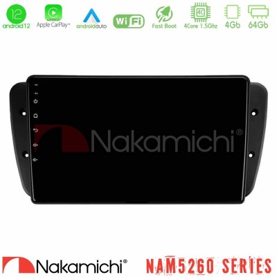 Nakamichi NAM5260 Series 4Core Android12 4+64GB Seat Ibiza 2008-2012 Navigation Multimedia Tablet 9" Με Carplay & Android Auto Nakamichi NAM5260 Series 4Core Android12 4+64GB Seat Ibiza 2008-2012 Navigation Multimedia Tablet 9" Με Carplay & Android Auto
