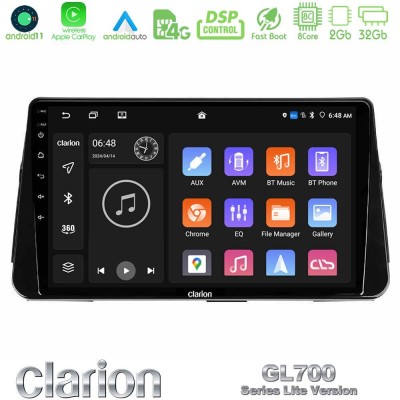 Clarion GL700 Lite Series 8Core Android11 2+32GB Nissan Micra K14 Navigation Multimedia Tablet 9" Με Carplay & Android Auto