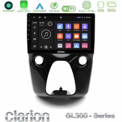 Clarion GL300 Series 4Core Android11 2+32GB Toyota Aygo | Citroen C1 | Peugeot 108 Navigation Multimedia 10" Με Carplay & Androi
