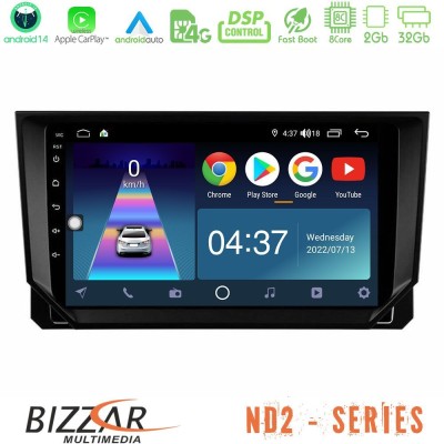 Bizzar ND2 Series 8Core Android14 2+32GB Seat Arona/Ibiza Navigation Multimedia Tablet 9" Με Carplay & Android Auto
