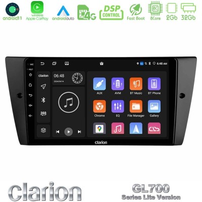 Clarion GL700 Lite Series 8Core Android11 2+32GB BMW 3 Series 2006-2011 Navigation Multimedia Tablet 9" Με Carplay & Android Aut