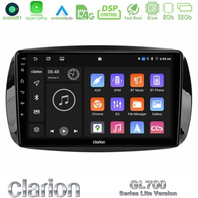 Clarion GL700 Lite Series 8Core Android11 2+32GB Smart 453 Navigation Multimedia Tablet 9" Με Carplay & Android Auto