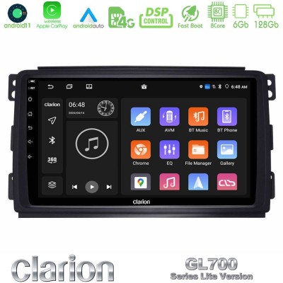 Clarion GL700 Lite Series 8Core Android11 6+128GB Smart 451 Navigation Multimedia Tablet 9" Με Carplay & Android Auto