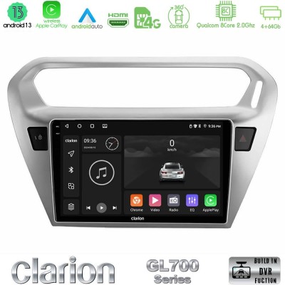 Clarion GL700 Series 8Core Android13 4+64GB Citroen C-Elysee / Peugeot 301 Navigation Multimedia Tablet 9" Με Carplay & Android 
