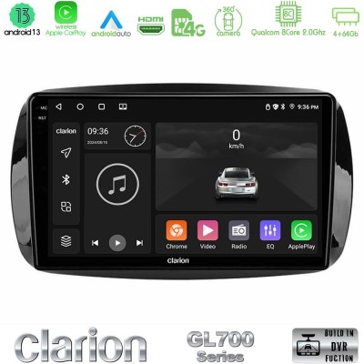Clarion GL700 Series 8Core Android13 4+64GB Smart 453 Navigation Multimedia Tablet 9" Με Carplay & Android Auto