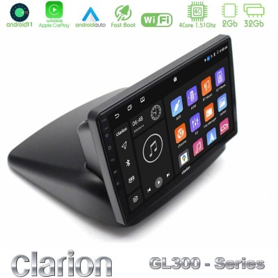 Clarion GL700 Lite Series 8Core Android ClarionOS 6+128GB Toyota Yaris Navigation Multimedia Tablet 9" (Μαύρο Χρώμα) Με Carplay 