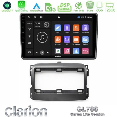 Clarion GL700 Lite Series 8Core Android ClarionOS 6+128GB Toyota Yaris Navigation Multimedia Tablet 9" (Μαύρο Χρώμα) Με Carplay 