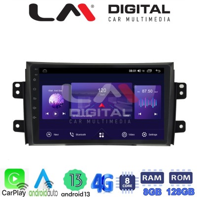 LM Digital - LM ZT8446 GPS Οθόνη OEM Multimedia Αυτοκινήτου για FIAT SEDICI & SUZUKI SX4 2005-2013 (CarPlay/AndroidAuto/BT/GPS/W