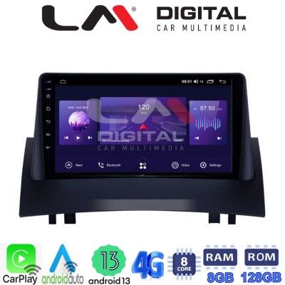 LM Digital - LM ZT8138 GPS Οθόνη OEM Multimedia Αυτοκινήτου για Renault Megane2 2002 2008 (CarPlay/AndroidAuto/BT/GPS/WIFI/GPRS