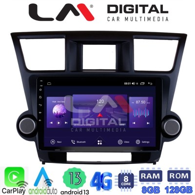 LM Digital - LM ZT8089 GPS Οθόνη OEM Multimedia Αυτοκινήτου για Toyota Highlander 2008 2015 (CarPlay/AndroidAuto/BT/GPS/WIFI/GP