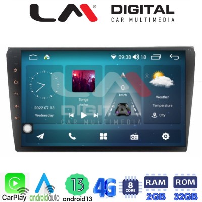 LM Digital - LM ZR8050 GPS Οθόνη OEM Multimedia Αυτοκινήτου για AUDI A4 (8E) 20012008 (CarPlay/AndroidAuto/BT/GPS/WIFI/GPRS)