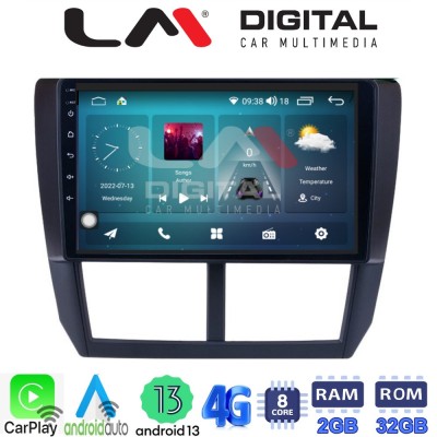 LM Digital - LM ZR8272 GPS Οθόνη OEM Multimedia Αυτοκινήτου για SUBARU IMPREZA-FORESTER 20092012 (CarPlay/AndroidAuto/BT/GPS/WIF