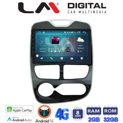 LM Digital - LM ZR8320 GPS Οθόνη OEM Multimedia Αυτοκινήτου για RENAULT CLIO 2012 2015 (CarPlay/AndroidAuto/BT/GPS/WIFI/GPRS)