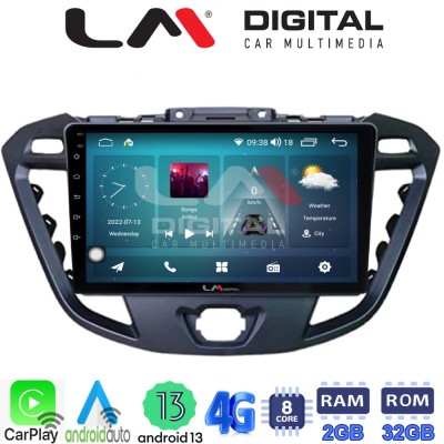 LM Digital - LM ZR8366 GPS Οθόνη OEM Multimedia Αυτοκινήτου για TRANSIT CUSTOM - TOURNEO CUSTOM 2013 (CarPlay/AndroidAuto/BT/GPS