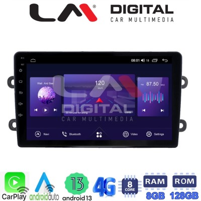 LM Digital - LM ZT8708 GPS Οθόνη OEM Multimedia Αυτοκινήτου για DACIA DUSTER – LOGAN - SUNDERO 2013 2018 (CarPlay/AndroidAuto/B