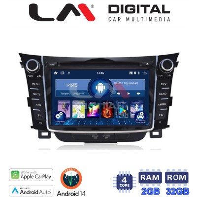 LM Digital - LM N4156 GPS Οθόνη OEM Multimedia Αυτοκινήτου για HYUNDAI I30 2012-2016 (CarPlay/AndroidAuto/BT/GPS/WIFI)