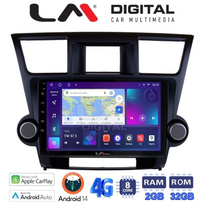 LM Digital - LM ZR8089 GPS Οθόνη OEM Multimedia Αυτοκινήτου για Toyota Highlander 2008 2015 (CarPlay/AndroidAuto/BT/GPS/WIFI/GP
