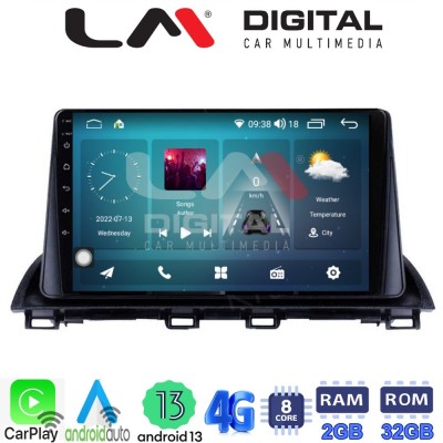 LM Digital - LM ZR8461 GPS Οθόνη OEM Multimedia Αυτοκινήτου για Mazda 3 2014 (CarPlay/AndroidAuto/BT/GPS/WIFI/GPRS)