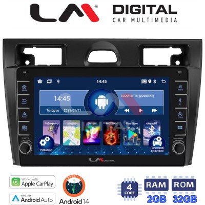 LM Digital - LM ZG4140B GPS Οθόνη OEM Multimedia Αυτοκινήτου για Ford Fiesta 2006 - 2008 (CarPlay/AndroidAuto/BT/GPS/WIFI/GPRS)
