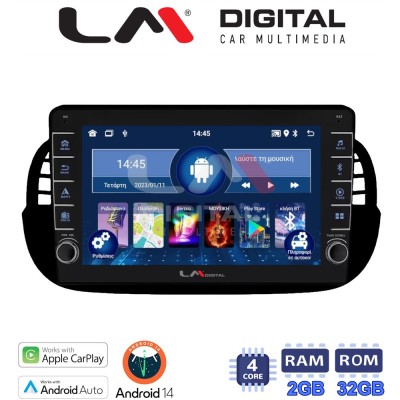 LM Digital - LM ZG4315B GPS Οθόνη OEM Multimedia Αυτοκινήτου για Fiat 500 2007 2016 (CarPlay/AndroidAuto/BT/GPS/WIFI/GPRS)