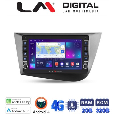 LM Digital - LM ZG8217 GPS Οθόνη OEM Multimedia Αυτοκινήτου για Seat Leon 20052012 (CarPlay/AndroidAuto/BT/GPS/WIFI/GPRS)