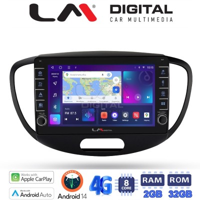 LM Digital - LM ZG8455 GPS Οθόνη OEM Multimedia Αυτοκινήτου για HYUNDAI i10 20082013 (CarPlay/AndroidAuto/BT/GPS/WIFI/GPRS)