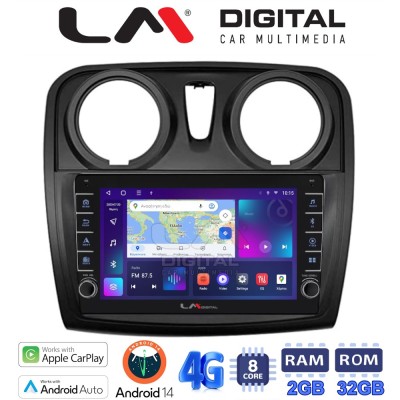 LM Digital - LM ZG8457 GPS Οθόνη OEM Multimedia Αυτοκινήτου για Dacia Santero 2012 2019 (CarPlay/AndroidAuto/BT/GPS/WIFI/GPRS)