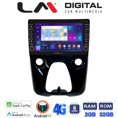 LM Digital - LM ZG8564 GPS Οθόνη OEM Multimedia Αυτοκινήτου για Aygo & C1 & 107 14 (CarPlay/AndroidAuto/BT/GPS/WIFI/GPRS)