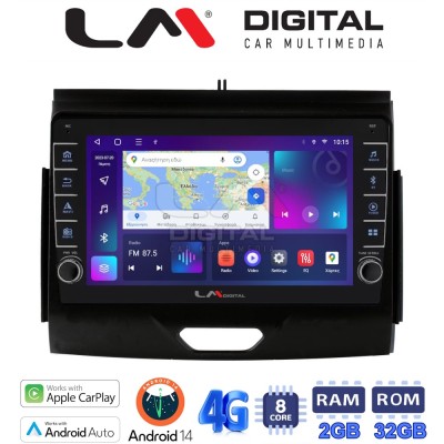 LM Digital - LM ZG8576B GPS Οθόνη OEM Multimedia Αυτοκινήτου για FORD RANGER 20152020 (CarPlay/AndroidAuto/BT/GPS/WIFI/GPRS)