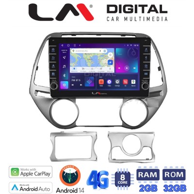 LM Digital - LM ZG8839 GPS Οθόνη OEM Multimedia Αυτοκινήτου για HYUNDAI i20 20082013 (CarPlay/AndroidAuto/BT/GPS/WIFI/GPRS)