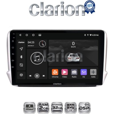 CLARION GL31374 Οθόνη OEM Multimedia Αυτοκινήτου για PEUGEOT 208-2008 2012 (CarPlay/AndroidAuto/BT/GPS/WIFI/GPRS)