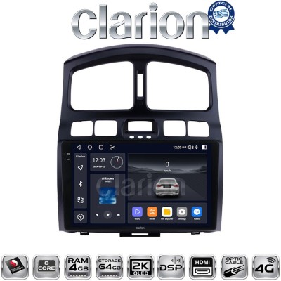 CLARION GL74317 Οθόνη OEM Multimedia Αυτοκινήτου για Hyundai SantaFe 2004 2006 (CarPlay/AndroidAuto/BT/GPS/WIFI/GPRS)