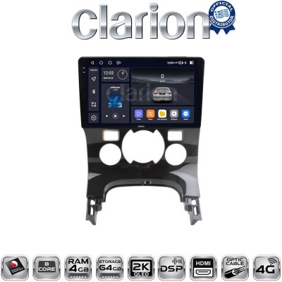 CLARION GL74323C Οθόνη OEM Multimedia Αυτοκινήτου για PEUGEOT 3008 20092016 & 206 20022006 (CarPlay/AndroidAuto/BT/GPS/WIFI/GPRS