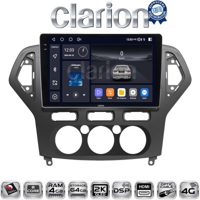 CLARION GL74367A Οθόνη OEM Multimedia Αυτοκινήτου για FORD MONDEO 2007 2010 (CarPlay/AndroidAuto/BT/GPS/WIFI/GPRS)