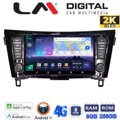 LM Digital - LM KQ8473 GPS Οθόνη OEM Multimedia Αυτοκινήτου για Nissan Qashqai 2014 Nissan X Trail 2014 (CarPlay/AndroidAuto/B