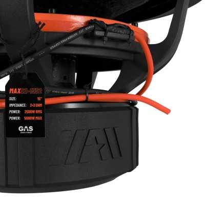 Subwoofer αυτοκινήτου 15" 5000 W Gas Audio Power MAX S2-15D2