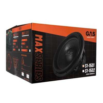 Subwoofer αυτοκινήτου 15" 3200 W Gas Audio Power MAX S1-15D1 Subwoofer αυτοκινήτου 15" 3200 W Gas Audio Power MAX S1-15D1
