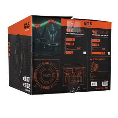 Subwoofer αυτοκινήτου 10" 3000 W Gas Audio Power MAX S1-10D2 Subwoofer αυτοκινήτου 10" 3000 W Gas Audio Power MAX S1-10D2