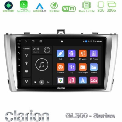 Clarion GL300 Series 4Core Android11 2+32GB Toyota Avensis T27 Navigation Multimedia Tablet 9" Με Carplay & Android Auto
