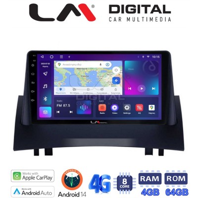LM Digital - LM ZC8138 GPS Οθόνη OEM Multimedia Αυτοκινήτου για Renault Megane2 2002 2008 (CarPlay/AndroidAuto/BT/GPS/WIFI/GPRS