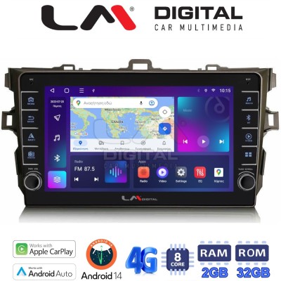 LM Digital - LM ZG8028 GPS Οθόνη OEM Multimedia Αυτοκινήτου για Toyota Auris 2007 2012 (CarPlay/AndroidAuto/BT/GPS/WIFI/GPRS)