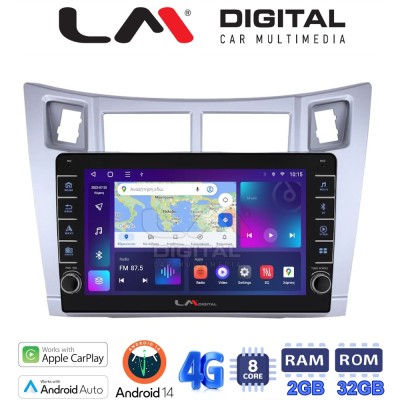 LM Digital - LM ZG8084S GPS Οθόνη OEM Multimedia Αυτοκινήτου για Τoyota Yaris 2006 2011 (CarPlay/AndroidAuto/BT/GPS/WIFI/GPRS)