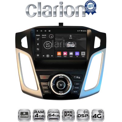 CLARION GLK72150 Οθόνη OEM Multimedia Αυτοκινήτου για Ford Focus 2011 2018 (CarPlay/AndroidAuto/BT/GPS/WIFI/GPRS)