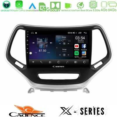 Cadence X Series Jeep Cherokee 2014-2019 8core Android 14 4+64GB Navigation Multimedia Tablet 9" (Ασημί Χρώμα)