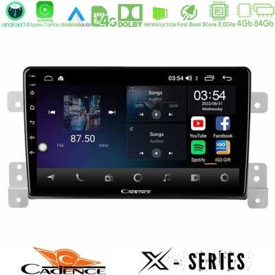 Cadence X Series Suzuki Grand Vitara 8core Android 14 4+64GB Navigation Multimedia Tablet 9"