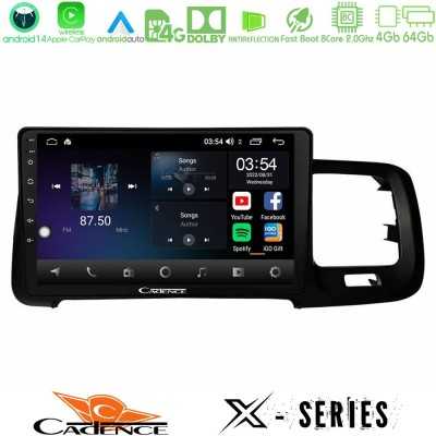Cadence X Series Volvo S60 2010-2018 8core Android 14 4+64GB Navigation Multimedia Tablet 9"